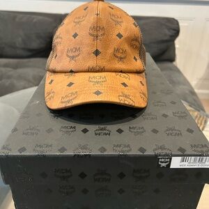 MCM Tan Monogram Cap